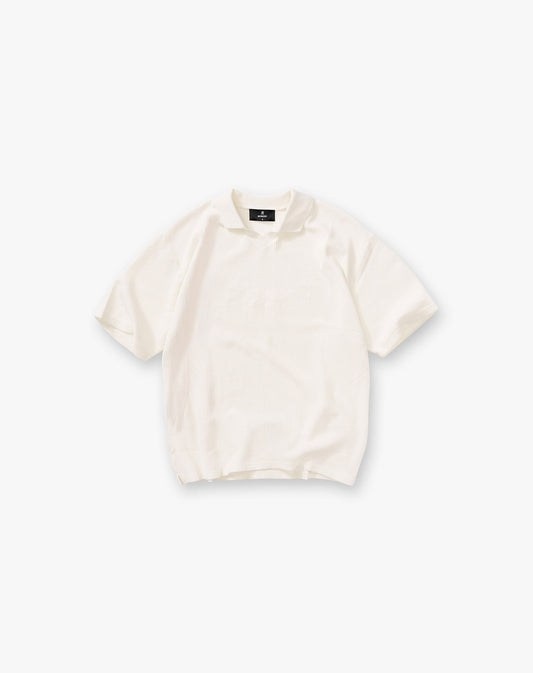 Ribbed Polo - Aged White